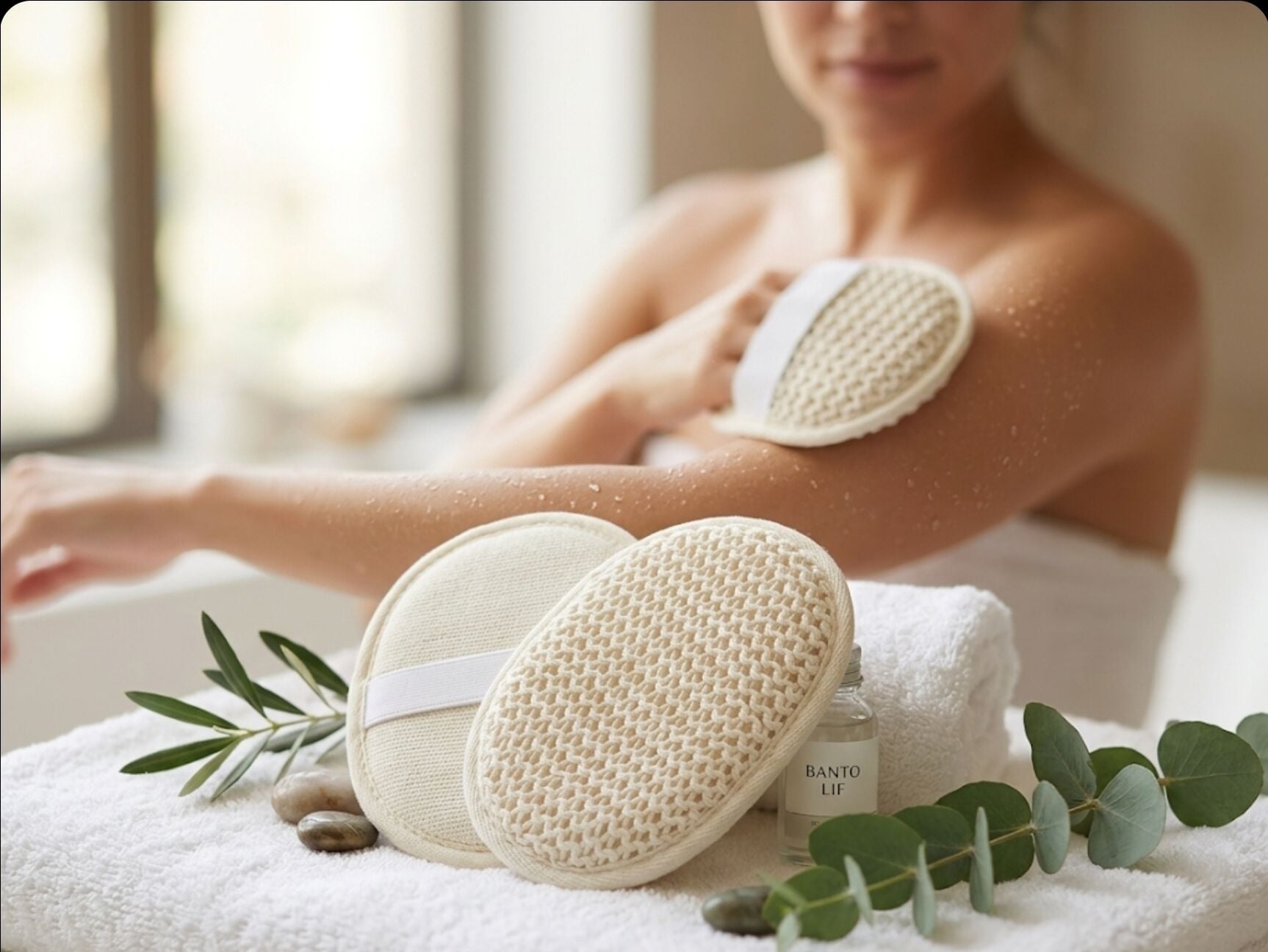 Doğal Bambu Lifli Vücut ve Yüz Kesesi