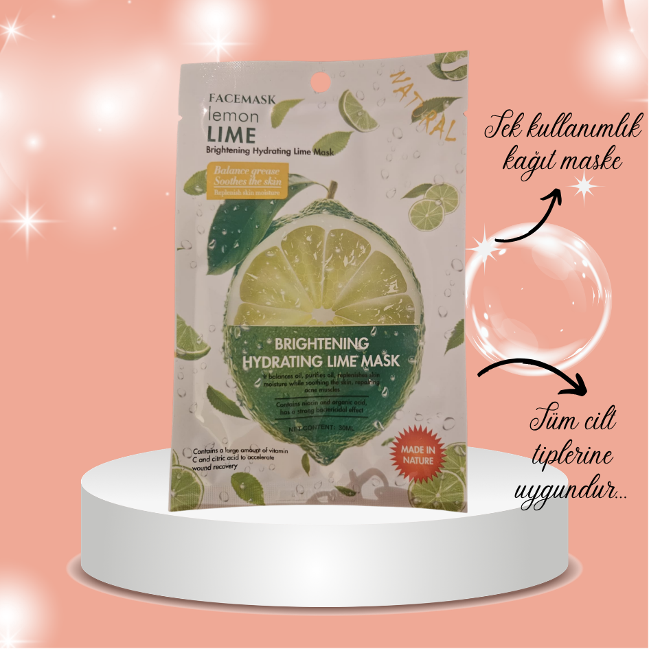 Tek kullanımlık kağıt maske (Limon)